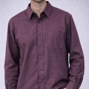 Savile Row Purple Long Sleeve Button Down Large